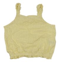 Žltý pruhovaný crop top H&M