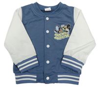Modro-bílá baseballová mikina s Mickeym 