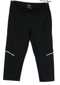 Dámské černé sportovní legíny s reflexními pruhy Crivit 