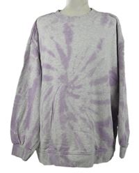 Dámska sivo-fialová batikovaná mikina H&M