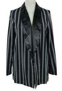 Dámský černo-bílý pruhovaný sakový cardigán Zara 