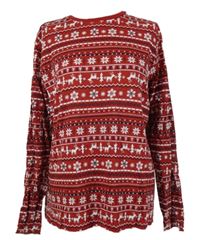 Pánské červené vzorované pyžamové triko Dunnes 