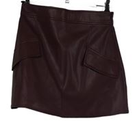 Dámska vínová koženková sukňa River Island