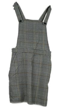 Dámske čierno-bielo-béžové kockované na traké šaty New Look