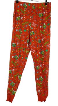 Dámske červené pyžamové nohavice s Grinchem