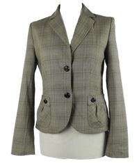 Dámske hnedé kockované sako S. Oliver