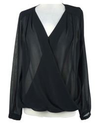 Dámska čierna šifónová balonová blúzka F&F