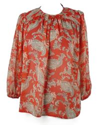 Dámská červená vzorovaná šifonová halenka Peacocks 