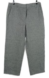 Dámske čierno-biele vzorované voľné é crop nohavice M&S