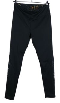 Dámské černo-vzorované sportovní legíny 