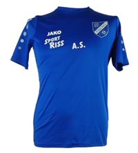 Pánske zafírové futbalové funkčné tričko s potlačou Jako