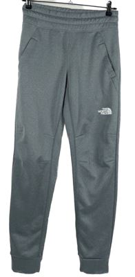 Pánske sivé športové funkčné tepláky s logom The North Face