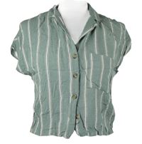Dámská světlekhaki pruhovaná crop halenka Primark 