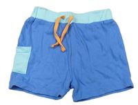 Modro-svetlomodré bavlnené kraťasy s vreckom Pep&Co