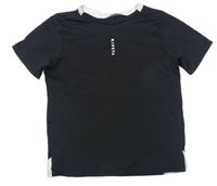 Čierne športové tričko s logom Kipsta