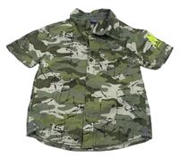 Army vzorovaná košeľa s nápisom Dopodopo