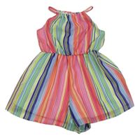 Farebný pruhovaný šifónový kraťasový overal zn. candy couture