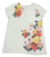Biele tričko s kvietkami H&M
