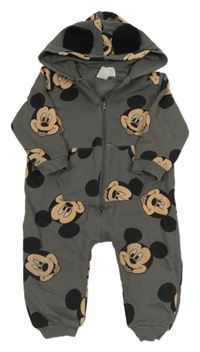 Tmavosivá tepláková kombinéza s Mickeym a kapucňou H&M