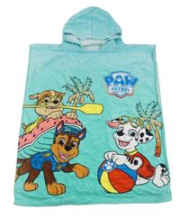 Modré froté osuškové pončo s Paw PAtrol a kapucňou Nickelodeon