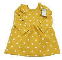 Nové - žlté bodkovaná é teplákové šaty Primark