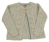 Béžovo-bílý melírovaný propínací svetr Lily & Dan