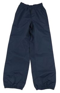 Tmavomodré šusťákové podšité cuff kalhoty Tchibo