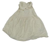 Smotanové pruhované krepové šaty H&M