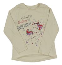 Béžové triko s jednorožcem Nutmeg