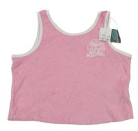 Nové - Ružovo-biely froté crop top Primark
