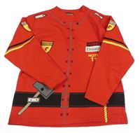 Červeno-černá mikina - hasič