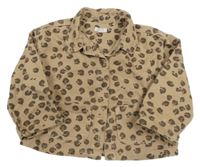 Béžová rifľová leopardí košeľová bunda Next