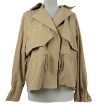 Dámský béžový šusťákový crop kabátek Shein