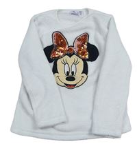 Bílá chlupatá pyžamová mikina s Minnie Disney