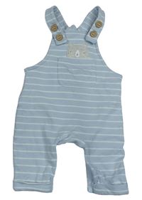 Světlemodro-bílé pruhované laclové tepláky s medvídkem Mothercare