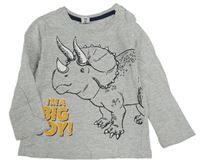Šedé triko s dinosaurem Dopodopo