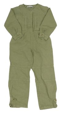 Khaki riflový kalhotový overal Zara