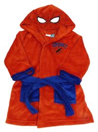 Červeno-modrý chlupatý župan s kapucí - Spiderman