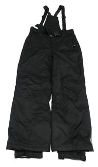 Černé šusťákové funkční oteplovačky s kšandami a páskem Kiltec