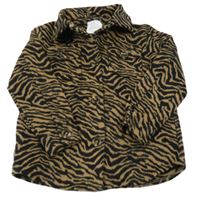 Hnedo-čierna vzorovaná košeľová vlnená bunda Primark