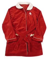 Červený sametový župan se zajícem a límečkem Sergent Major