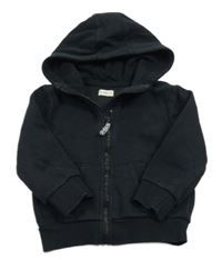 Čierna prepínaci mikina s výšivkou a kapucňou F&F