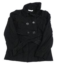 Černý flaušový podšitý kabát s páskem George 