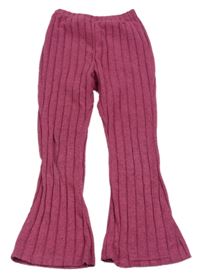 Vínové melírované úpletové flare legíny