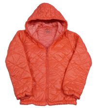 Růžová šusťáková prošívaná zateplená bunda s kapucí Reserved