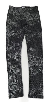 Černo-šedé vzorované třpytivé legíny F&F