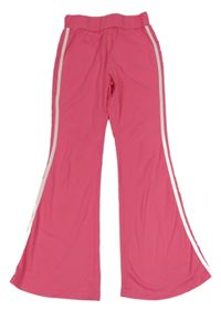 Ružové flare nohavice s pruhom Shein