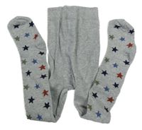 Šedé punčocháče s hvězdami 