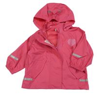 Růžová šusťáková jarní bunda se se srdíčkem a kapucí Impidimpi