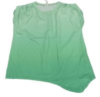 Světlezelené ombré asymetrické oversize tričko S. Oliver